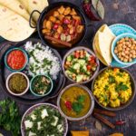 Assorted of traditional Indian food.